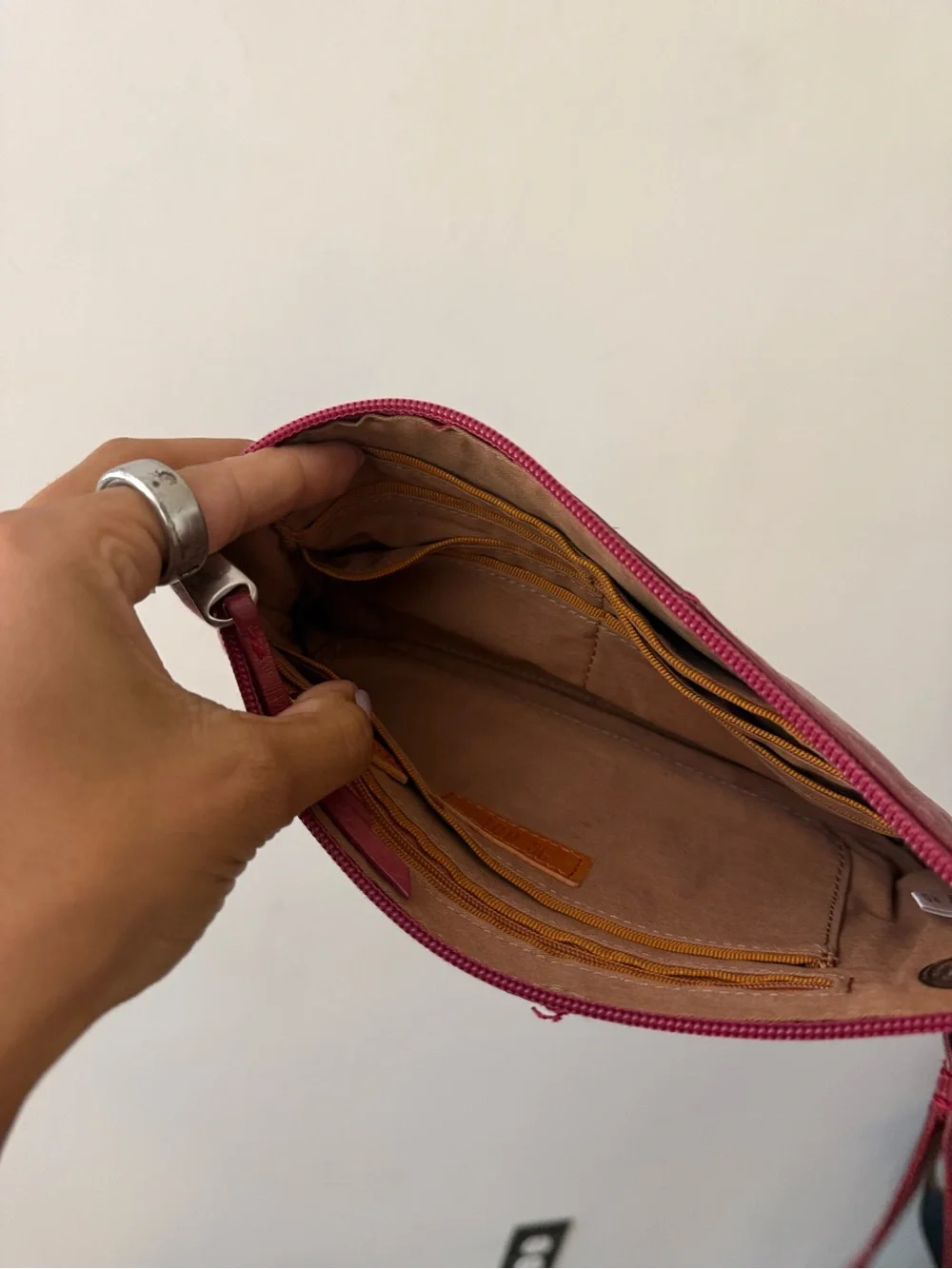 HOBO Vida Red Leather Wristlet Clutch